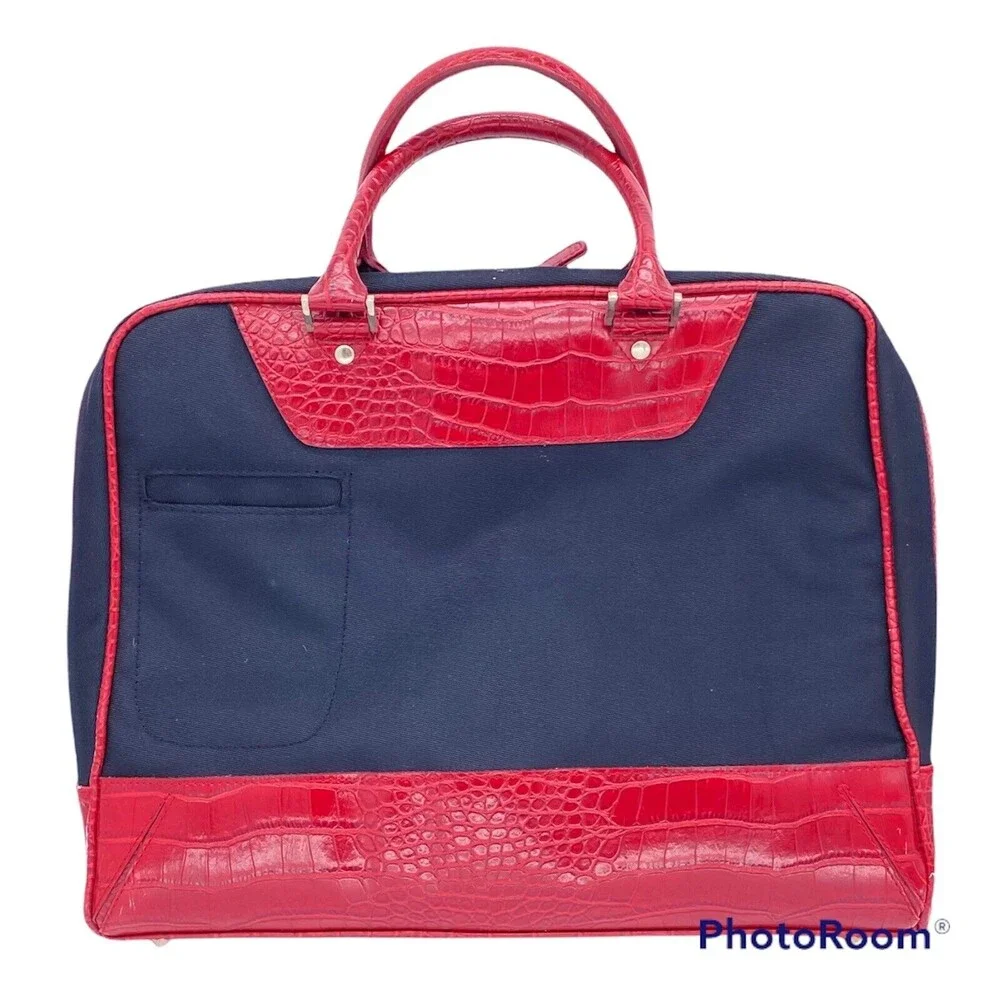 Icon Black Red Faux Crocodile Leather Fashionable Stylish Bag Laptop Case